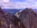 pohled ze sedla Mangrt na vrcholky Julskch Alp